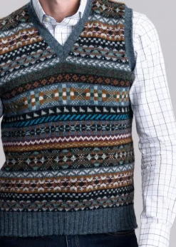 Aith Slipover - Teal Fairisle