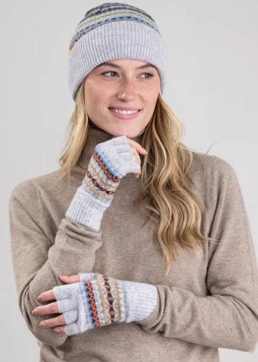 Alba Lambswool Fingerless Gloves - Misty