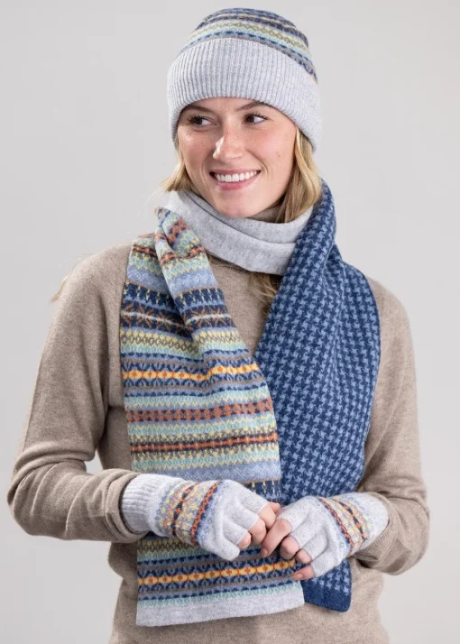 Alba Lambswool Fingerless Gloves - Misty
