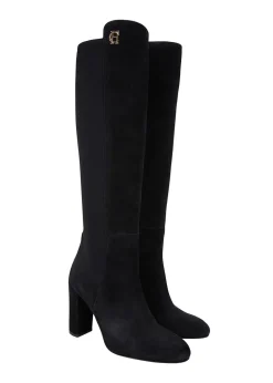 Albany Heeled Boots - Black Suede