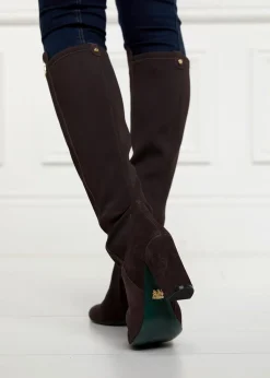 Albany Heeled Boots - Chocolate Suede