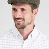 Alnmouth Tweed Cap - Moss Green with Navy and Burgundy Check