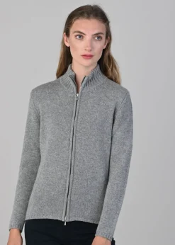 Amelia Cashmere High Neck Zip - Flannel
