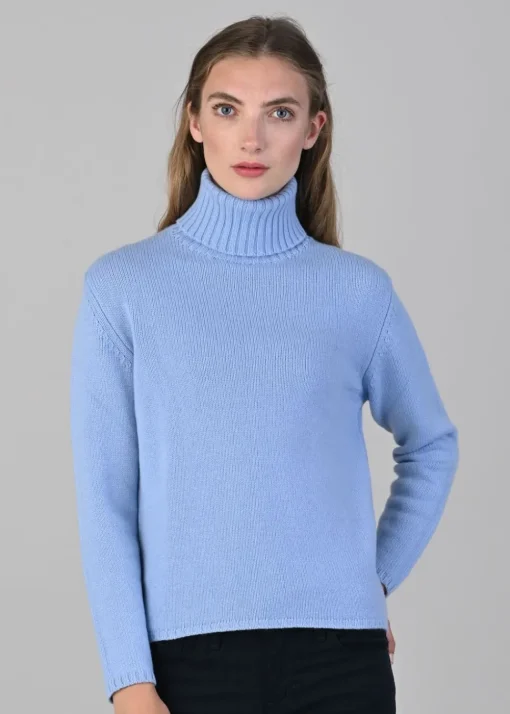 Amelia Cashmere Roll Collar - Hyacinth