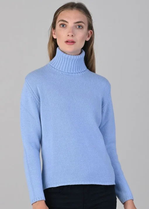 Amelia Cashmere Roll Collar - Hyacinth
