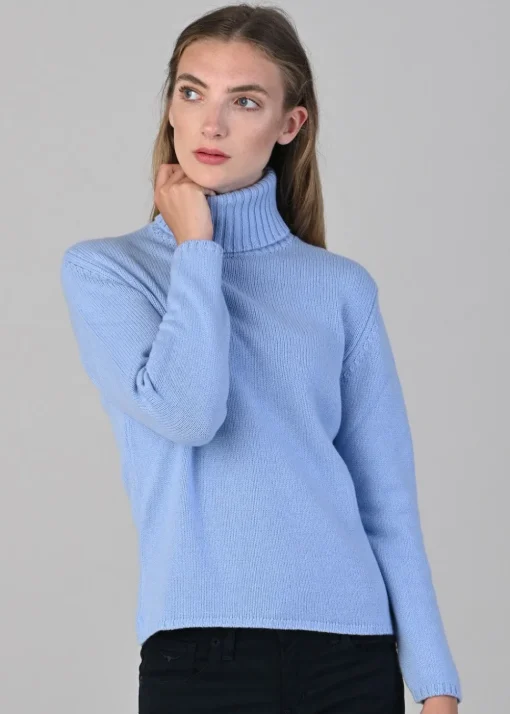 Amelia Cashmere Roll Collar - Hyacinth