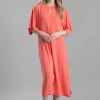 Asta Midi Dress - Coral Pink