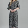 Asta Midi Dress - Sand and Navy