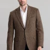 Beal Harris Tweed Jacket - Brown and Olive Shepherds Check