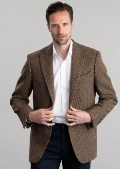 Beal Harris Tweed Jacket - Brown and Olive Shepherds Check