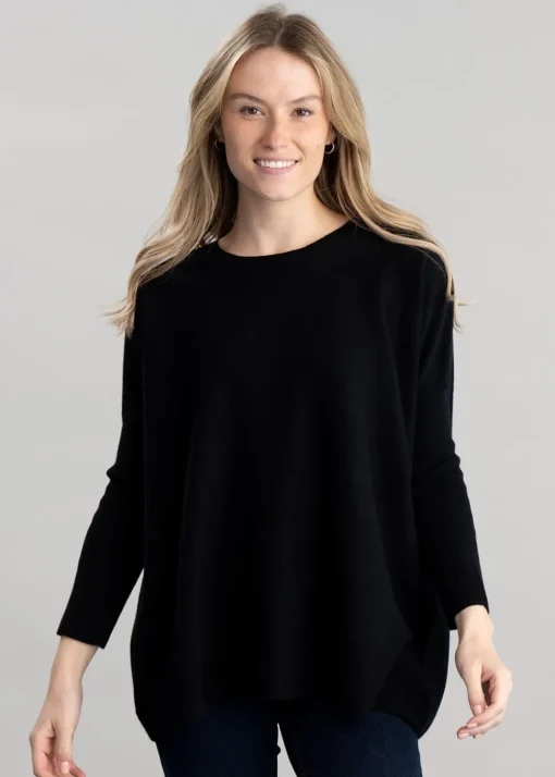 Beatrice Crew Cape - Black