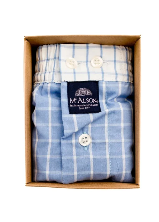 Boxer Shorts - Blue and White Check