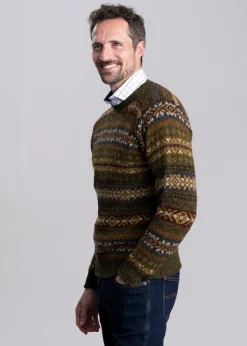 Braewick Crew Neck - Loden Fairisle