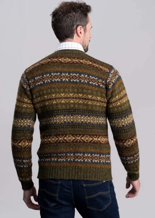 Braewick Crew Neck - Loden Fairisle