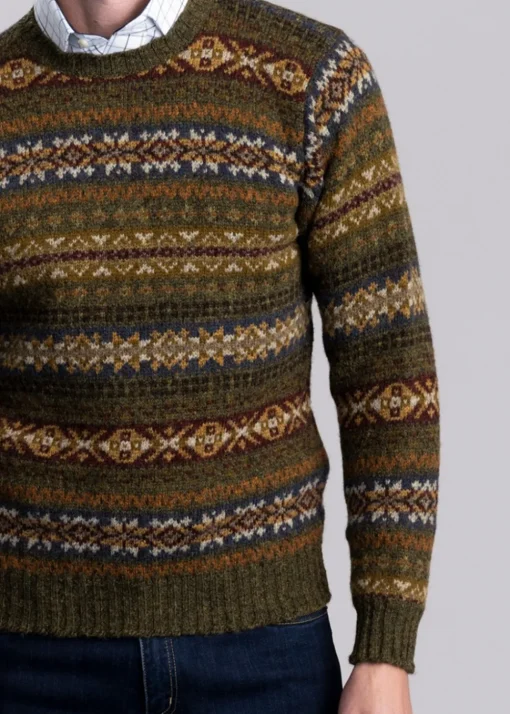 Braewick Crew Neck - Loden Fairisle