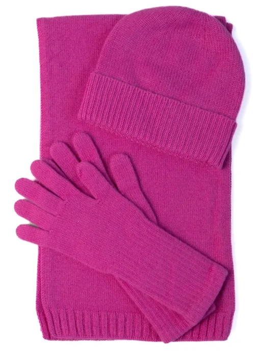 Briar Cashmere Long Gloves - Neon Rose