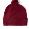 Briar Cashmere Pom Pom Beanie - Damson