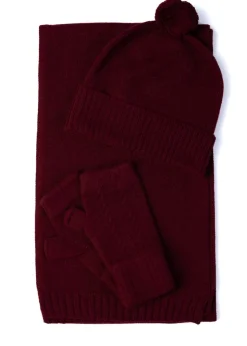 Briar Cashmere Pom Pom Beanie - Damson