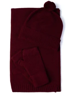 Briar Cashmere Pom Pom Beanie - Damson