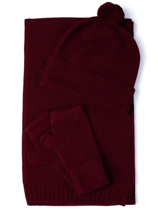 Briar Cashmere Pom Pom Beanie - Damson