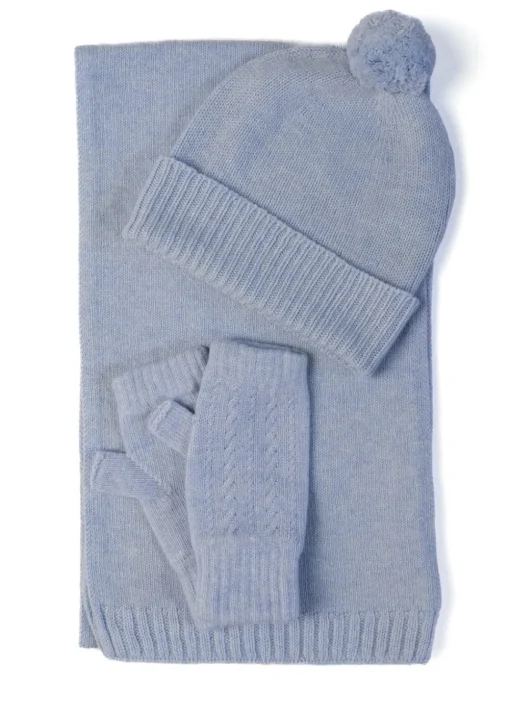 Briar Cashmere Pom Pom Beanie - Coast