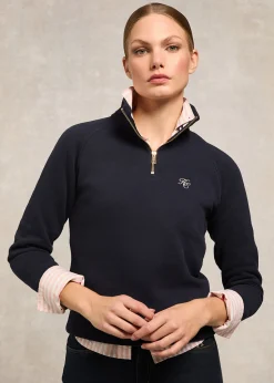Burford Quarter Zip Neck Sweatshirt - Ink Navy