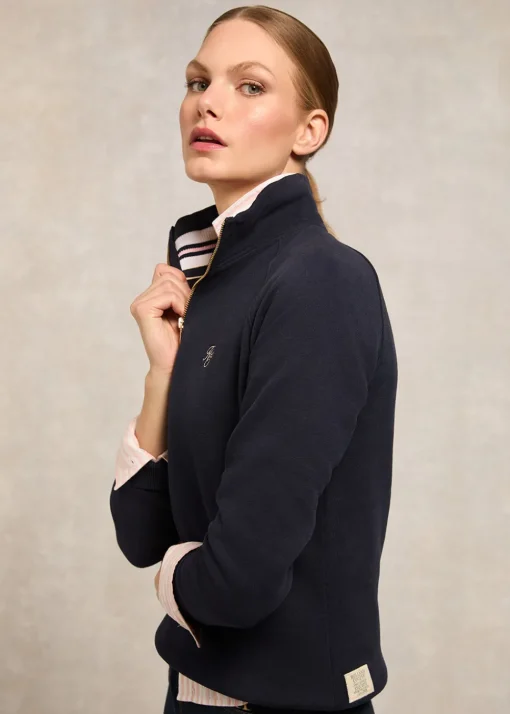 Burford Quarter Zip Neck Sweatshirt - Ink Navy