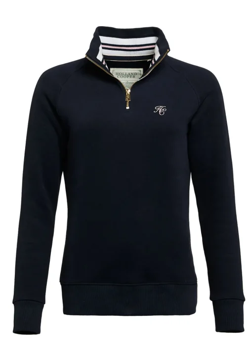 Burford Quarter Zip Neck Sweatshirt - Ink Navy