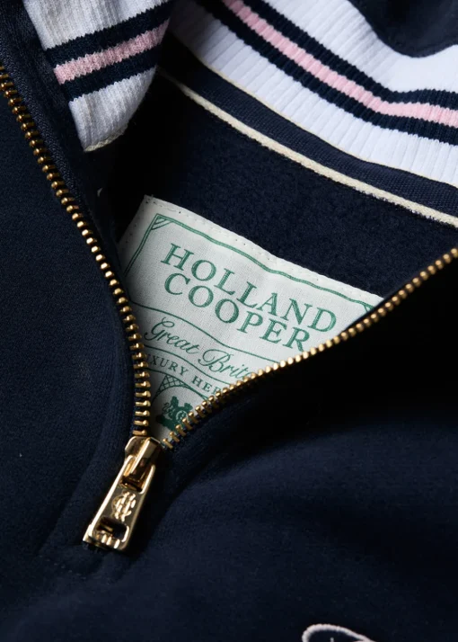 Burford Quarter Zip Neck Sweatshirt - Ink Navy