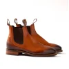 Burnished Comfort Craftsman Boots - Cognac