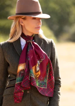 Caledonia Classic Silk Scarf - Holly Berry