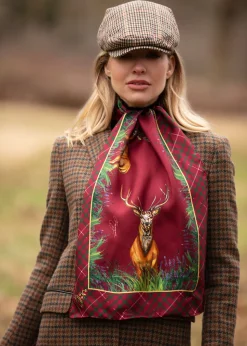 Caledonia Classic Silk Scarf - Holly Berry