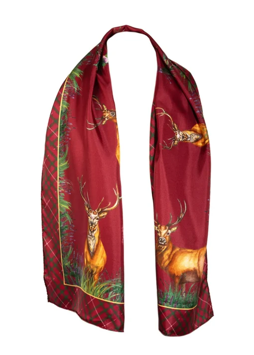 Caledonia Classic Silk Scarf - Holly Berry