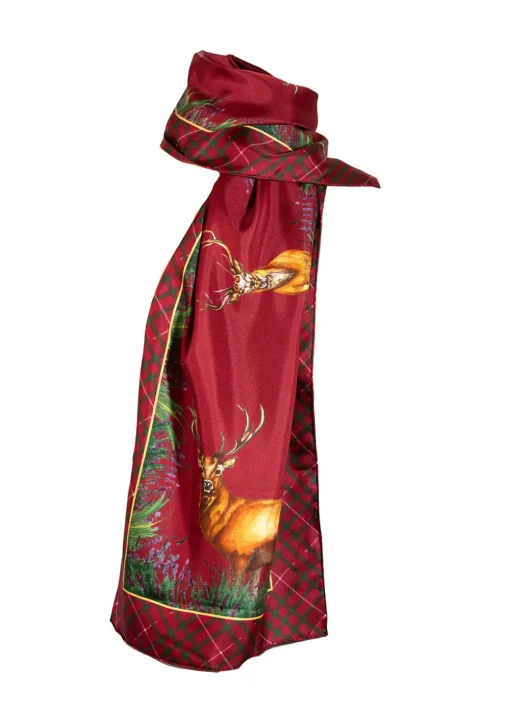 Caledonia Classic Silk Scarf - Holly Berry