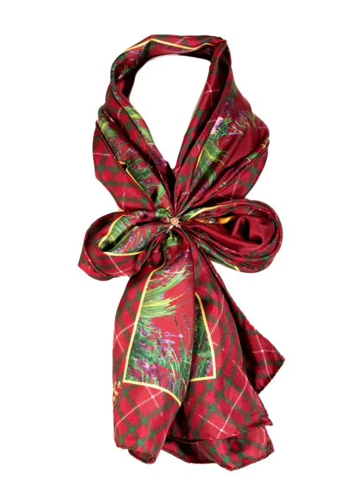 Caledonia Classic Silk Scarf - Holly Berry