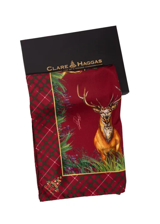 Caledonia Classic Silk Scarf - Holly Berry