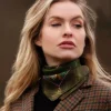 Caledonia Medium Silk Scarf - Moss Green
