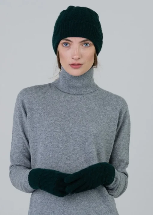 Cashmere Cable Gloves - Bottle