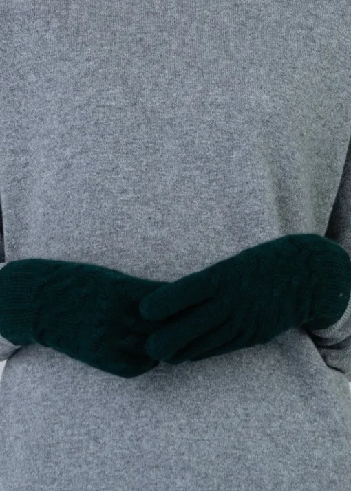 Cashmere Cable Gloves - Bottle