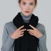 Cashmere Cable Scarf - Charcoal