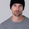 Cashmere Ribbed Hat - Black