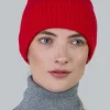 Cashmere Ribbed Hat - Cardinal
