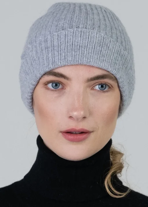 Cashmere Ribbed Hat - Flannel