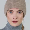 Cashmere Ribbed Hat - Dark Natural