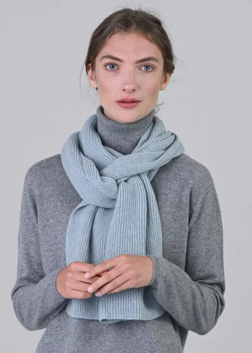 Cashmere Ribbed Scarf - Haar