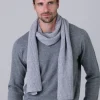 Cashmere Ribbed Scarf - Flannel