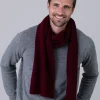Cashmere Ribbed Scarf - Claret
