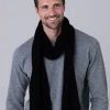 Cashmere Ribbed Scarf - Black