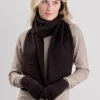 Cashmere Ribbed Scarf - Ebony