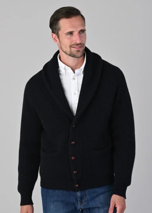 Cashmere Windsor Shawl Jacket - Navy